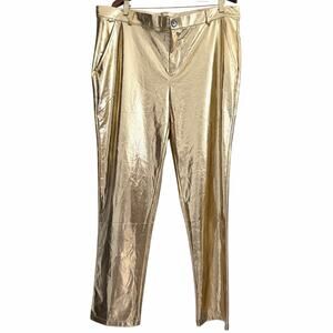 Zeroyaa mens gold lame pants trousers 38 bold flashy party disco dance statement